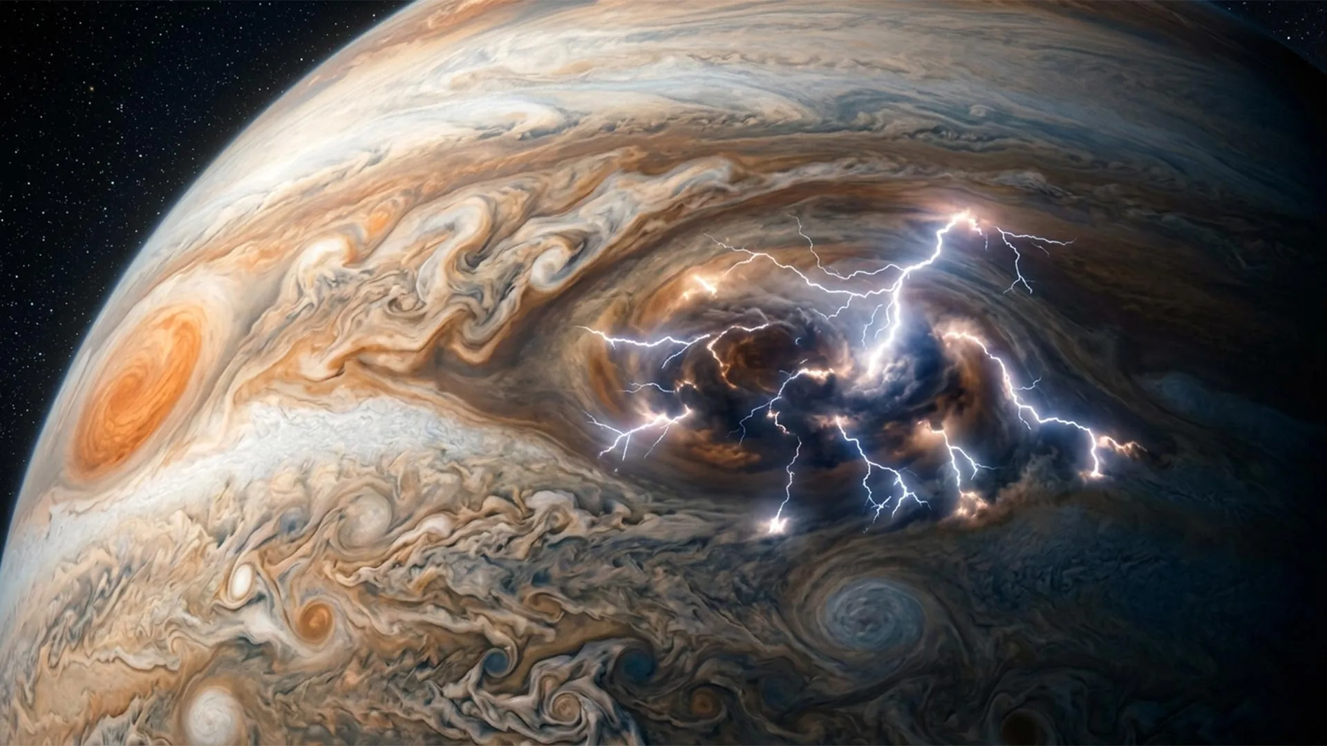 блискавка на Юпітері космічний апарат Juno шторм